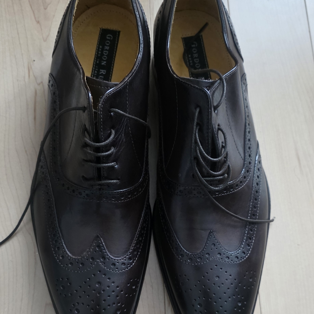 Gordon Rush Men's Dark Brown Oxfords Italian Made Size10.5 (43.5EU)